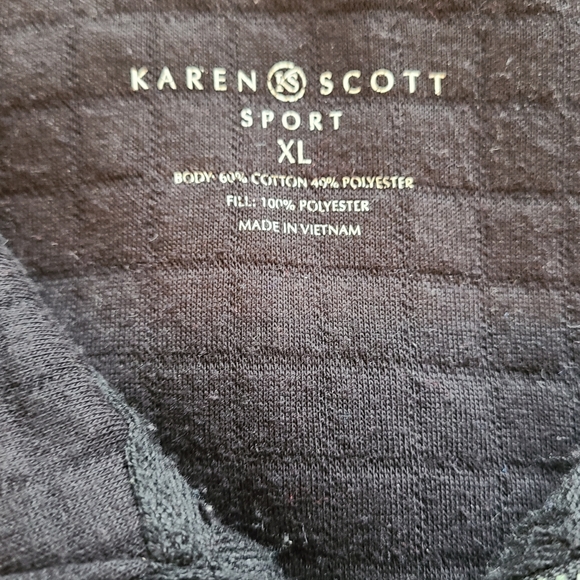 (1272) Karen Scott Sport Warm Up Jacket, Size XL, Color: Black - Picture 8 of 9